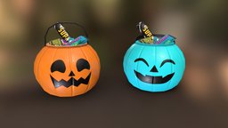 Halloween Treat Bucket food, bucket, cute, white, other, store, candy, goods, yellow, sweet, sweets, miscellaneous, treat, pumpkins, candies, boo, gummy, treats, texts, assortment, stylized, decoration, ghost, shop, halloween, pumpkin, magic, createdwithai, happyhaloween