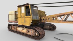 Crawler Crane rusty, crawler, old, crane, crawler-crane, vehicle, oldvehicle