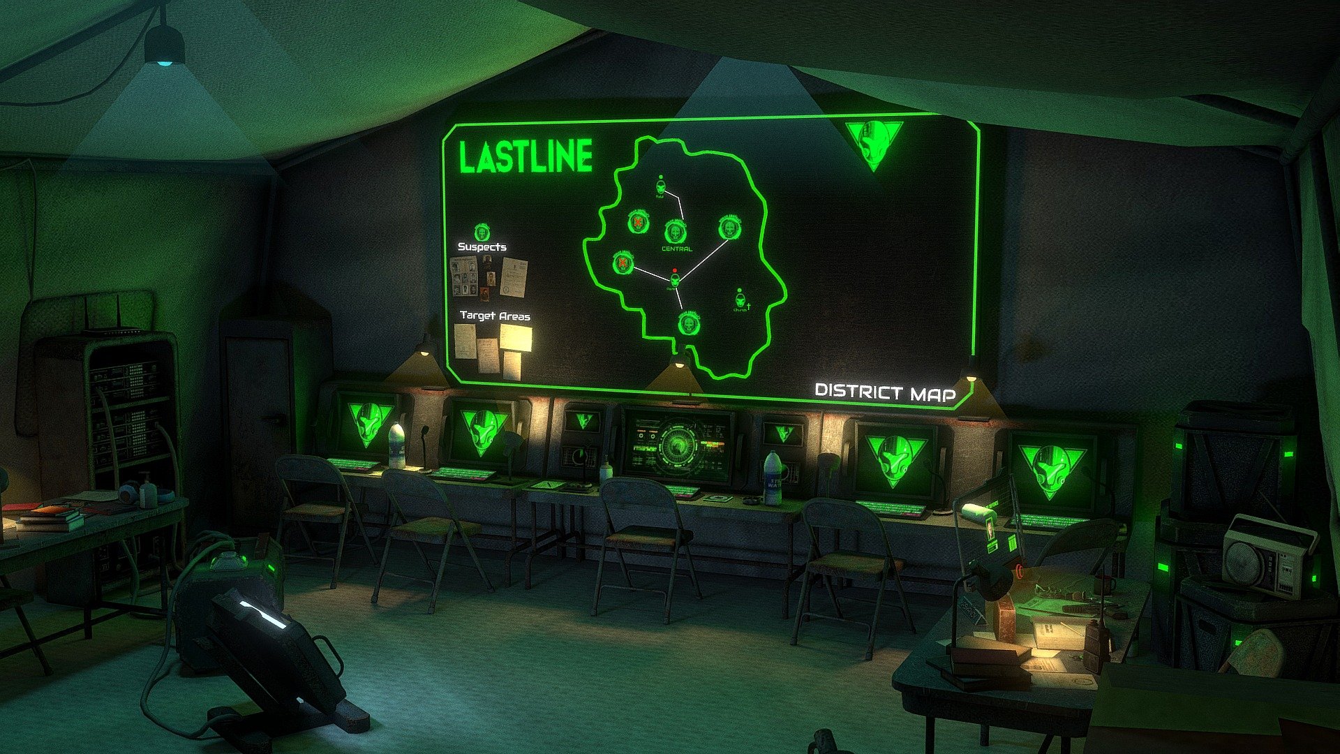 Worked on this army camp environment for a VR project long time back, so thought of posting it here before I forget about it. Modified the original look and filled with more props to give a better look. 
This environment is a base camp that acts as the home scene/ main menu in the game, I was responsible for entire scene creation from sratch and lighting as well.
Soundtrack is taken from the game Metro Exodus - &ldquo;Premonition