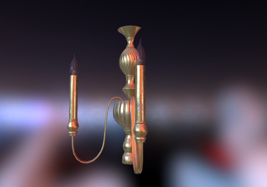 This lamp was created for an upcoming video game. The base model was created in maya. Exported to Zbrush for HighPoly detailing. Baked in Knald and textured in Quixel Suite 2 - Low Poly Wall Lamp - 3D model by Tiny Box Studio (@leeroy712) 3d model