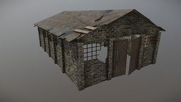 Barn shed, barn, hangar, depot, substance-painter-2, fleapit, substance, 3dsmax, pbr