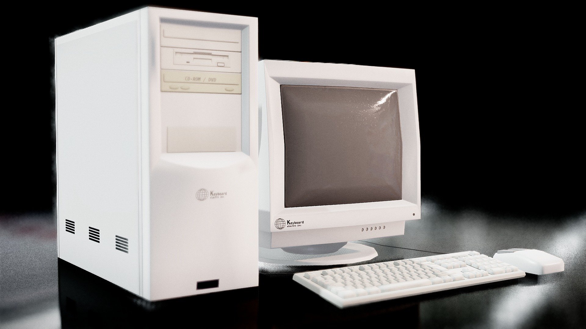 Retro computers pack
-


rendered in Cycles, picture from www.facebook.com/mickael.works

-

You can buy a three tectures pack here : https://skfb.ly/6yIQ9

-

DEMO

Small animation demo with the model : 
https://skfb.ly/6yBFt

-

PBR

The textures are in PBR (diffuse, roughness, normal map, metalness) in 2k.

-

USE

The model could be used in real time application like VR, AR or games, the mesh was triangulate, too (if you want the model in quads, you can download the additional file).

-

SOFTWARES

Made with Blender and Photoshop.

-

MORE

Don't forget to subscribe for more ! If you have any question or issue, tell me in the comments section below and I'll do my best :) - Low poly Retro computer #2 - Buy Royalty Free 3D model by Mickael Boitte (@boittemike1) 3d model