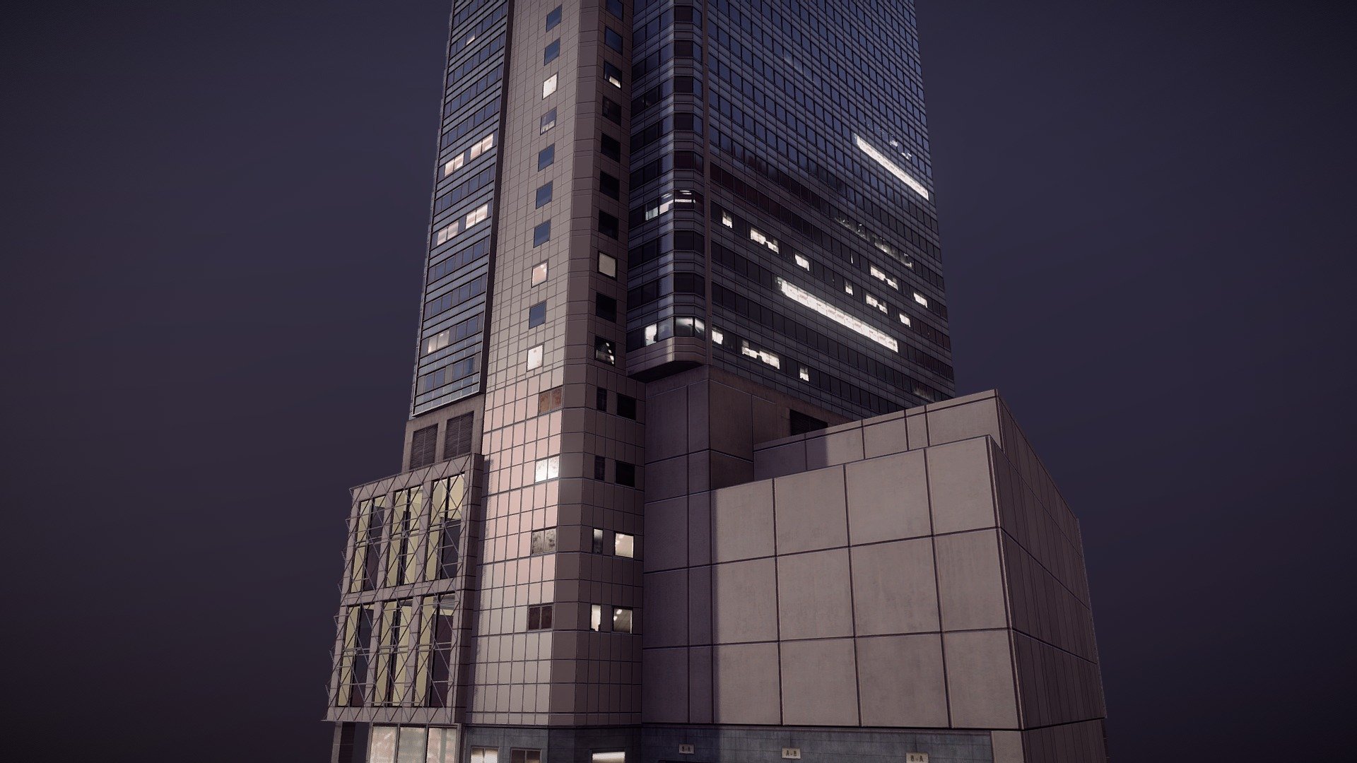 Art test of an office building in downtown Singapore - Singapore Office Skyscraper - 3D model by 99.Miles 3d model