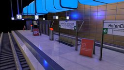 Subway Scene: Hafencity Universität scene, metro, subway, render