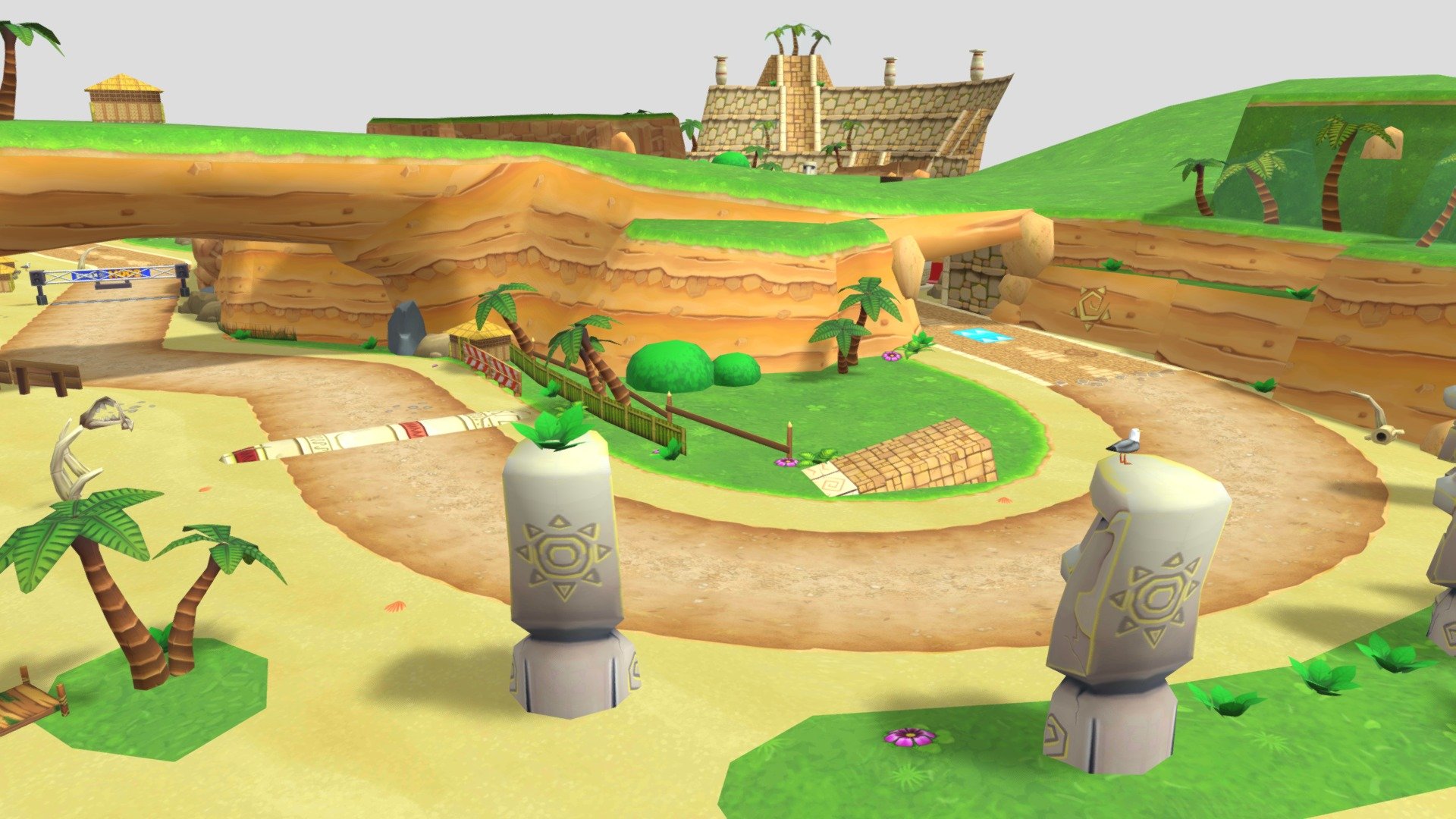 from boom karts, the only track that has lava and easter island heads :moyai: - moai mountain - Download Free 3D model by amogusstrikesback2 3d model