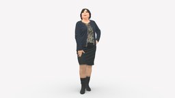 Lady Sweater And Skirt 0643 style, people, clothes, skirt, miniatures, realistic, woman, sweater, character, 3dprint, model