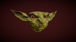 Goblin goblin, painted, head, creature, fantasy