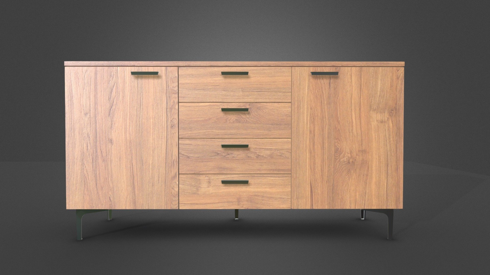 Wooden scandinavian style commode for archviz 3d model