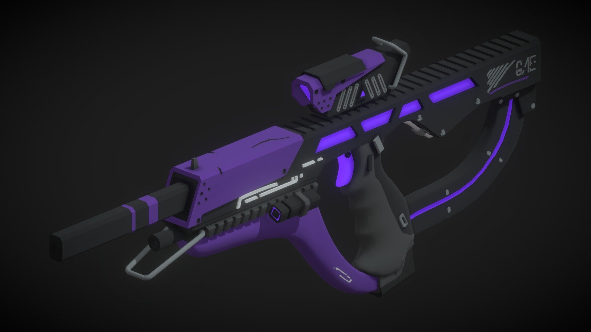 A Sci-fi stylized SMG 3d model