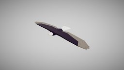 Eagle dae, flying, bird, b3d, eagle, obj, hawk, falcon, fbx, props, steppe, prairie, blender, lowpoly, low