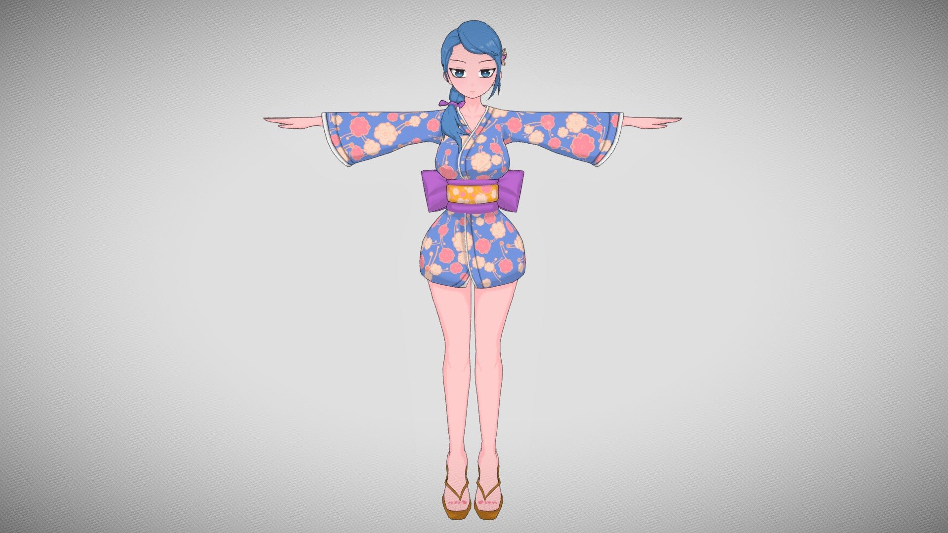 3D Game Character done for a commission
14K triangles - Kimono Game Character - 3D model by SukiyaGene 3d model