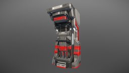 Scifi wall part science-fiction, low-poly, 3d, 3dsmax, scifi, substance-painter
