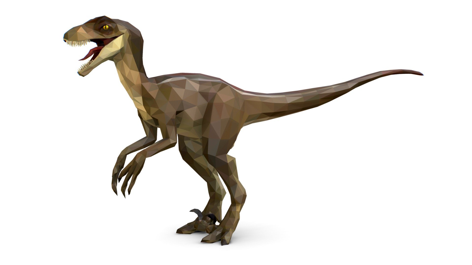 Dinosaur Raptor Lowpoly Art Style Animal - Dinosaur Raptor Lowpoly Art Style Animal - Buy Royalty Free 3D model by Oleg Shuldiakov (@olegshuldiakov) 3d model