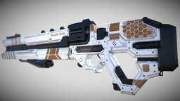 Sci-fi -LaserGun android, weapon, low-poly, lowpoly, sci-fi, laser, gun