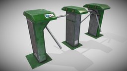 Automatic Barrier Entry gate, security, unwrapped, pbr, door