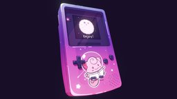 Challenge handpainted Gameboy pokemon, gameboy, starship, nintendo, stars, childhood, gameboycolor, clefairy, handpainted, blender, space, gameboychallenge, piepi