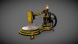 Old Sewing Machine vintage, realism, sewing-machine, sewingmachine, gameart