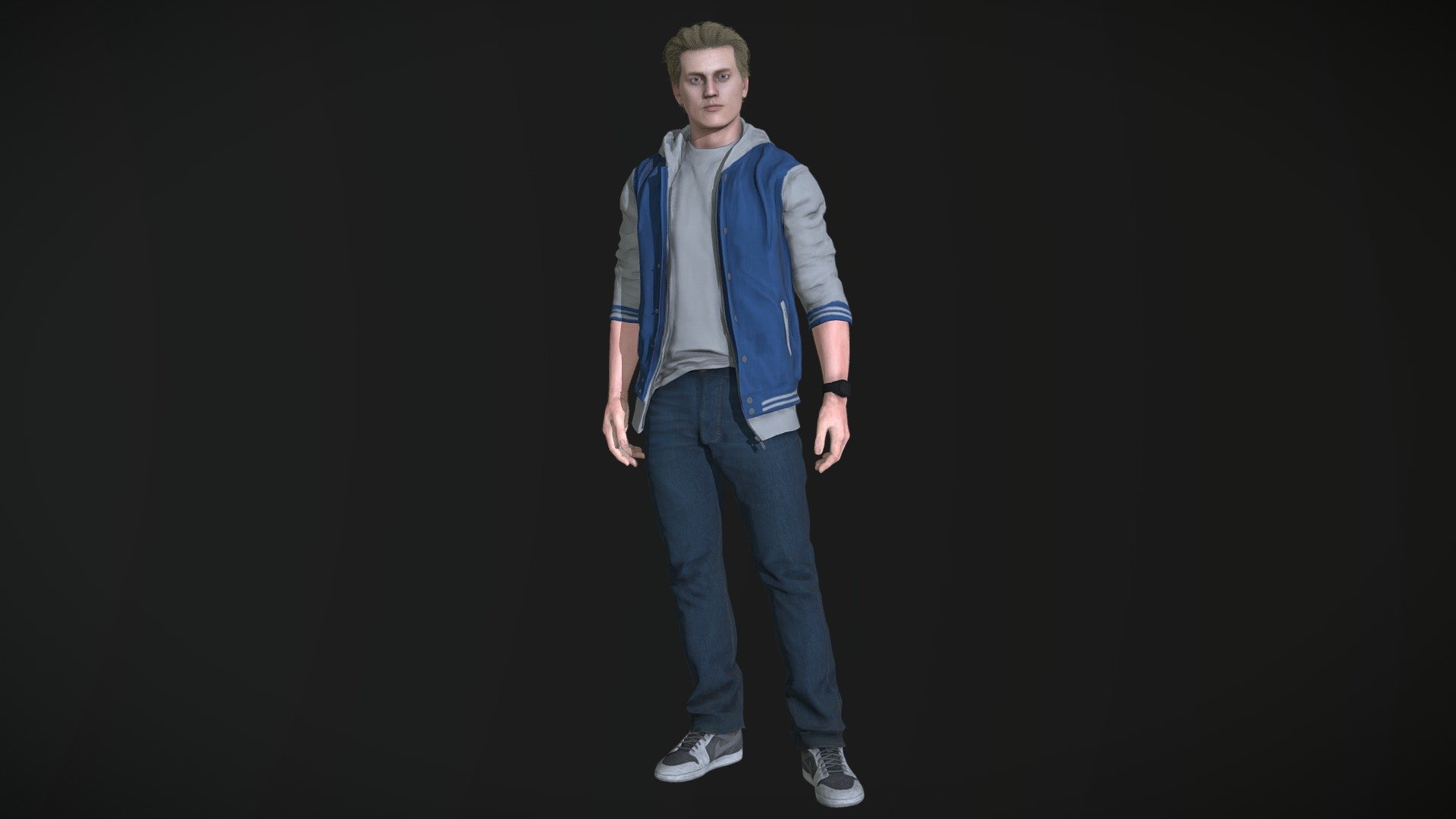 Athlete High School (Jock):
Complete archive in additional file.

Character in A-pose ( Game Version).




High details.

Highres unique textures.

Rigged.

Exported to Unreal ( migrate files). Use same standard unreal mannequin skeleton. Can handle the same animations as Unreal mannequin from marketplace.

Highres Texturesets.

Professional Uv Layout.

Character mesh.

Rigged, with high definition textures.

Texture types:




Albedo (Diffuse).

Normal.

Roughness.

Metallness.

ORM(Unreal Engine).
 - Athlete (Jock) PBR Game Ready - Buy Royalty Free 3D model by lidiom4ri4 3d model