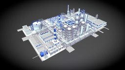 Oil Refinery oil, pipes, refinery, 3dsmax, low, poly, factory, 3dmax, oilrefinery