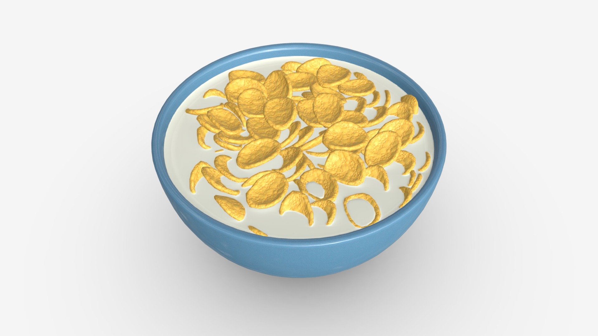 Bowl with Cornflakes 01 - Buy Royalty Free 3D model by HQ3DMOD (@AivisAstics) 3d model