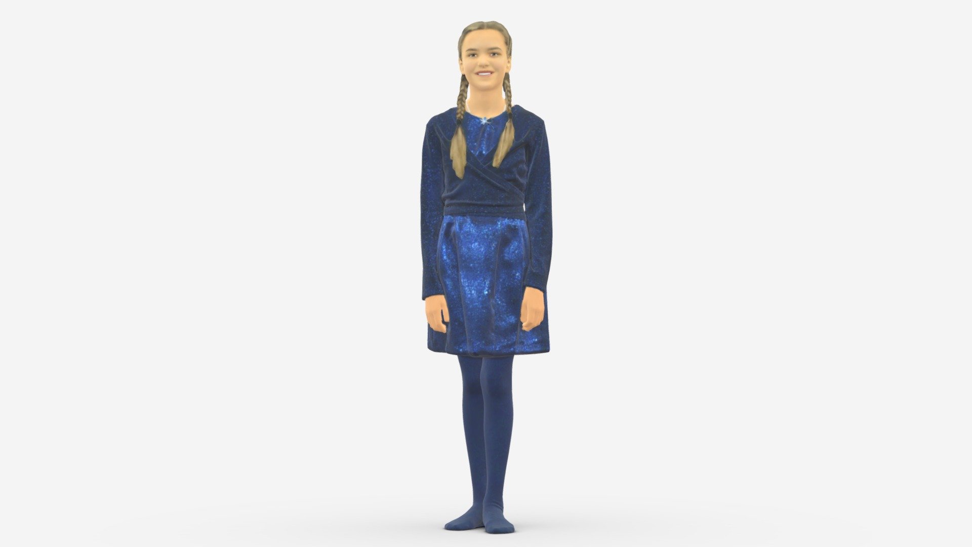 We provide unique 3d scanned models with realistic proportions for closeup and medium-distance views in artworks, paintings and classes. As well as architectural visualization projects.

Main features:




high-end realistic 3d scanned model;

realistic proportions;

highest quality;

low price;

saves you time for more time in landscaping and interiors visualization.

FEATURES 




3d scanned model 

Extremely clean

Edge Loops based

smoothable

symmetrical

professional quality UV map

high level of detail

high resolution textures

real-world scale

system unit: cm

TEXTURES 




Textural Resolution: 4096 x 4096

Color Map

The model is suitable for stereolithography 3d printing 

The model is also ready for fullcolour 3d printing - Girl Teen In Blue Shiny Skirt And Top 0927 - Buy Royalty Free 3D model by 3DFarm 3d model
