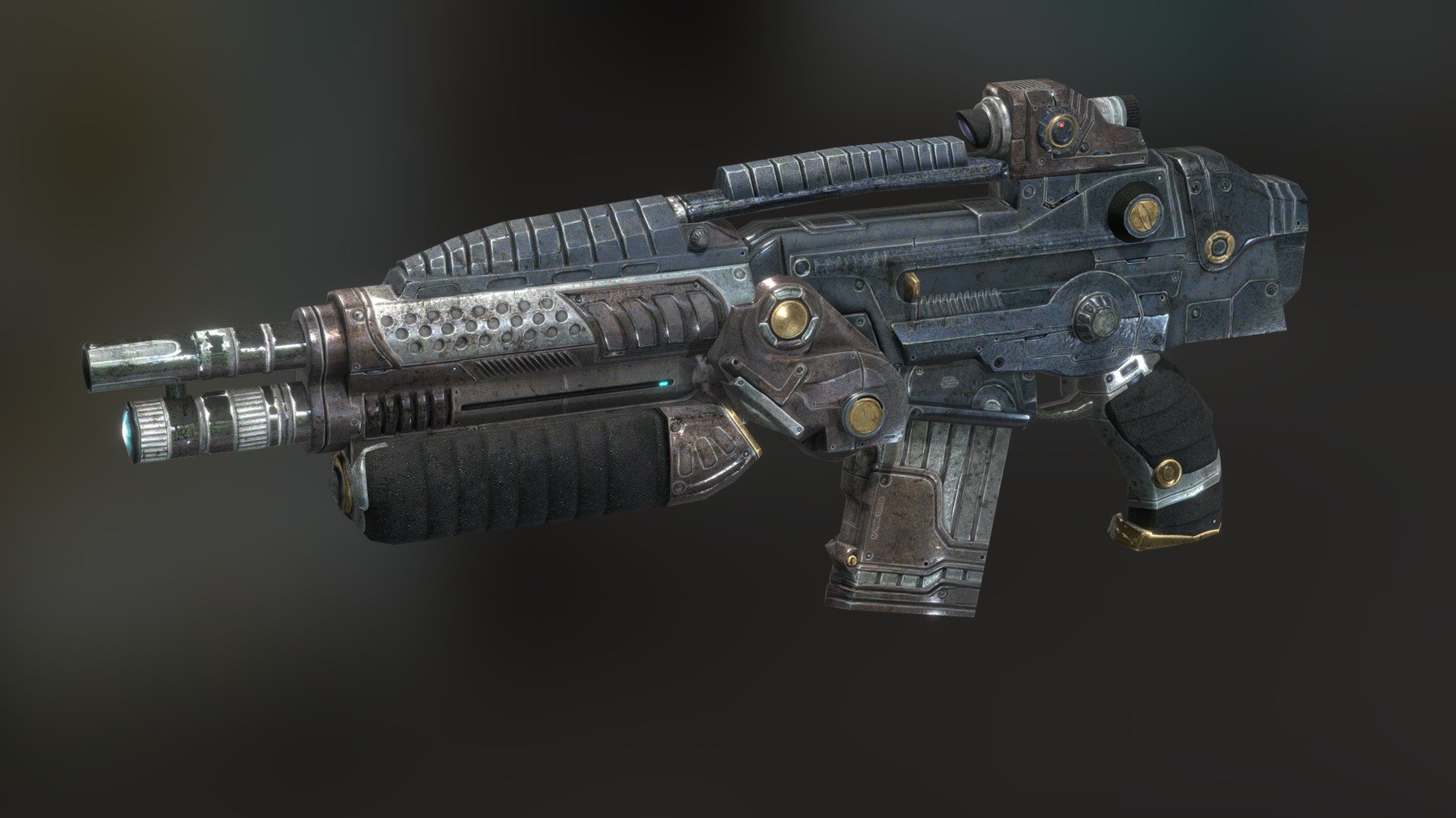 Model info:
Lod0 - 2023 tris
Lod1- 1431 tris
Support  first person/third person view
Source texture have 2K res. (rexcept emmisive,specular) in .PSD with layers
Shader channels:  Diffuse,Normal,Roughness,Metallnes,Specular,Emmisive
Can be used in mobile projects(with simple bump shader)
Have 3 separate parts for animations (shatter,ammo clip) - Rifle01 - 3D model by artrynk 3d model