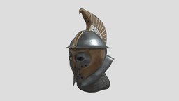 Helmet green, medieval, roman, fantasy