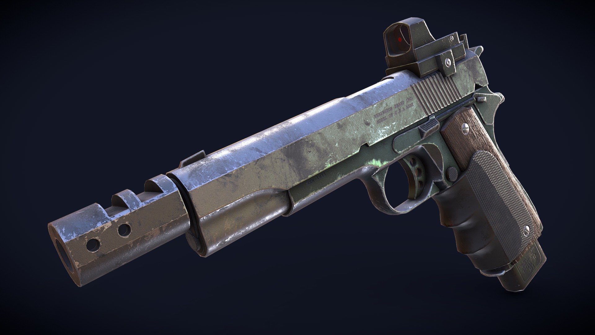 Game Asset Pipeline final assignemnt for Howest DAE.
I decided to make the Colt 1911, using the amazing concept by Ivan Taranenko.
https://www.artstation.com/artwork/L0ndr - Modified Colt 1911 Pistol - Download Free 3D model by Arthur Krut (@OptiCube) 3d model