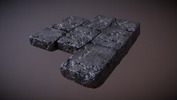 Rustic Pavers Set01 Low Poly | Old World blocks, ground, walkway, path, stones, paver, maya2017, autodesk_remake, texturing, asset, substance-painter, gameasset