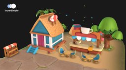 Beachside Cafe & Camp 3dart, 3dcharacter, game-ready, game-asset, 3danimation, 3dgameasset, 3dgameart, animationstudent, gameartist3d, game, 3d, gameart, animation, 3dmodel, incredimate, gameandmore, 3dgameenvorement, gamezone