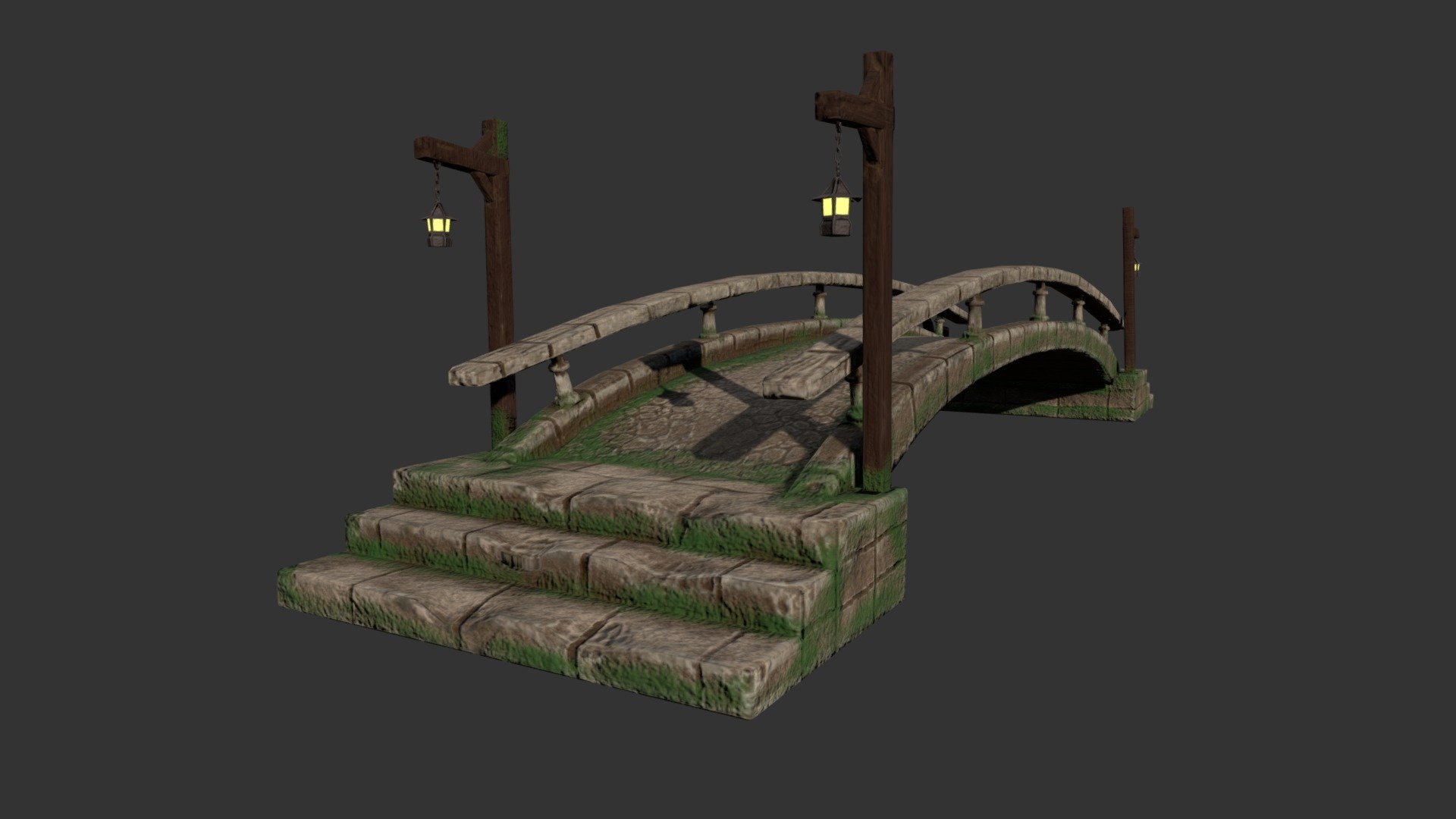 Game resolution mesh, with Textures applied 3d model