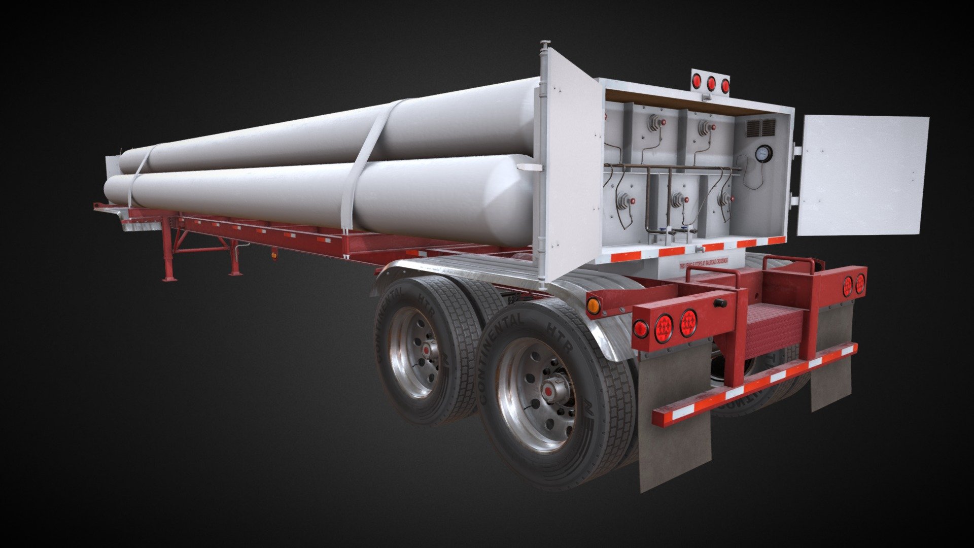 Tube Trailer CMW modeling in blender - Tube Trailer CMW - 3D model by Habdorn 3d model