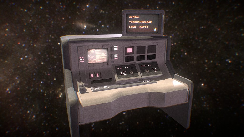 A retro control panel for Global Thermonuclear Lawn Darts 3d model
