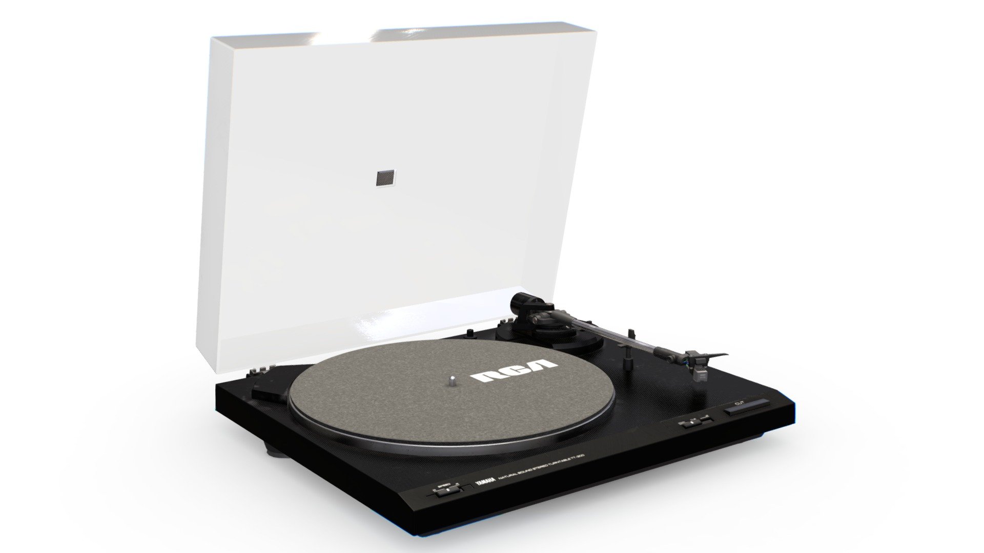 Yamaha TT-300
Built between 1987 and 1994, this Yahama record player has sold thousands of units all throughout the world. Thanks to its sleek, timeless design, this retro device still looks great today.

This 3D model is broken up into multiple parts allowing you to fully animate all buttons, the player’s tone-arm, and the dust cover. All of these objects have constraints should you choose to use the .blend-file. This model is to scale and features PBR textures made with Substance Painter.


Note:

The folder within the ZIP-folder titled &ldquo;Textures 4k