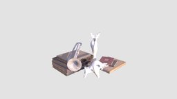 interior props 31, figurine, props, gadgets, am139, book, interior