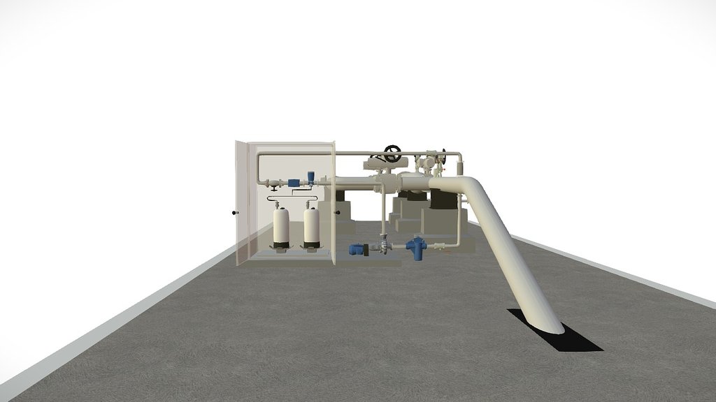 Sistema automatizado de lançamento e recebimento de pig para tubulaçes - LANCADOR & RECEBEDOR PIG - 3D model by Mediaware 3d model