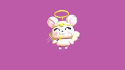 Harmony fanart, cute, chibi, angel, fairy, hamster, kawaii, fanrat, chibi-character, madewithblender, hamtaro, blender, female, animal