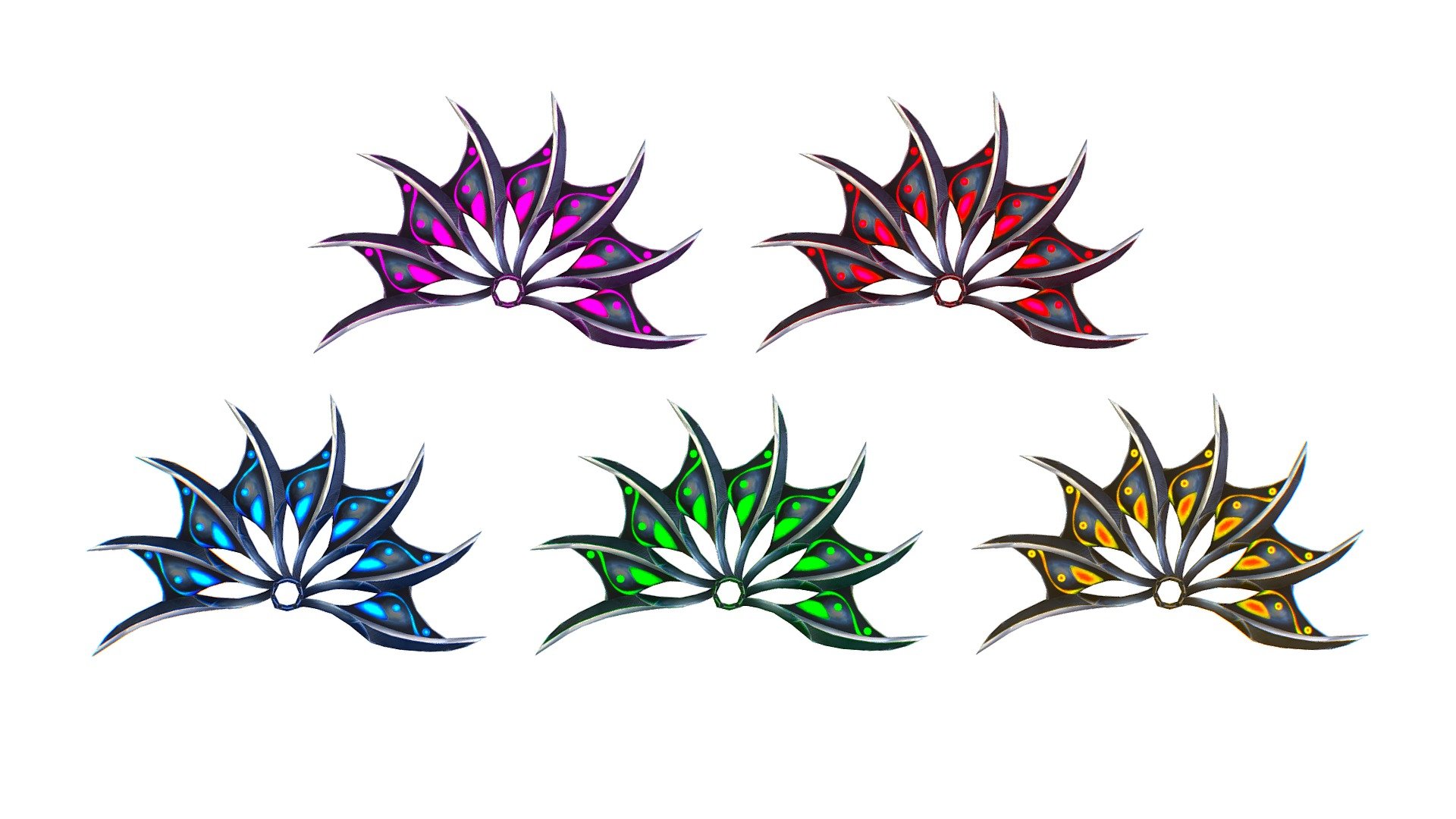 a Set of Fan Weapons  - 3dsMax /  PSD  and Concept File included - a Set of Fan Weapons - Buy Royalty Free 3D model by Oleg Shuldiakov (@olegshuldiakov) 3d model