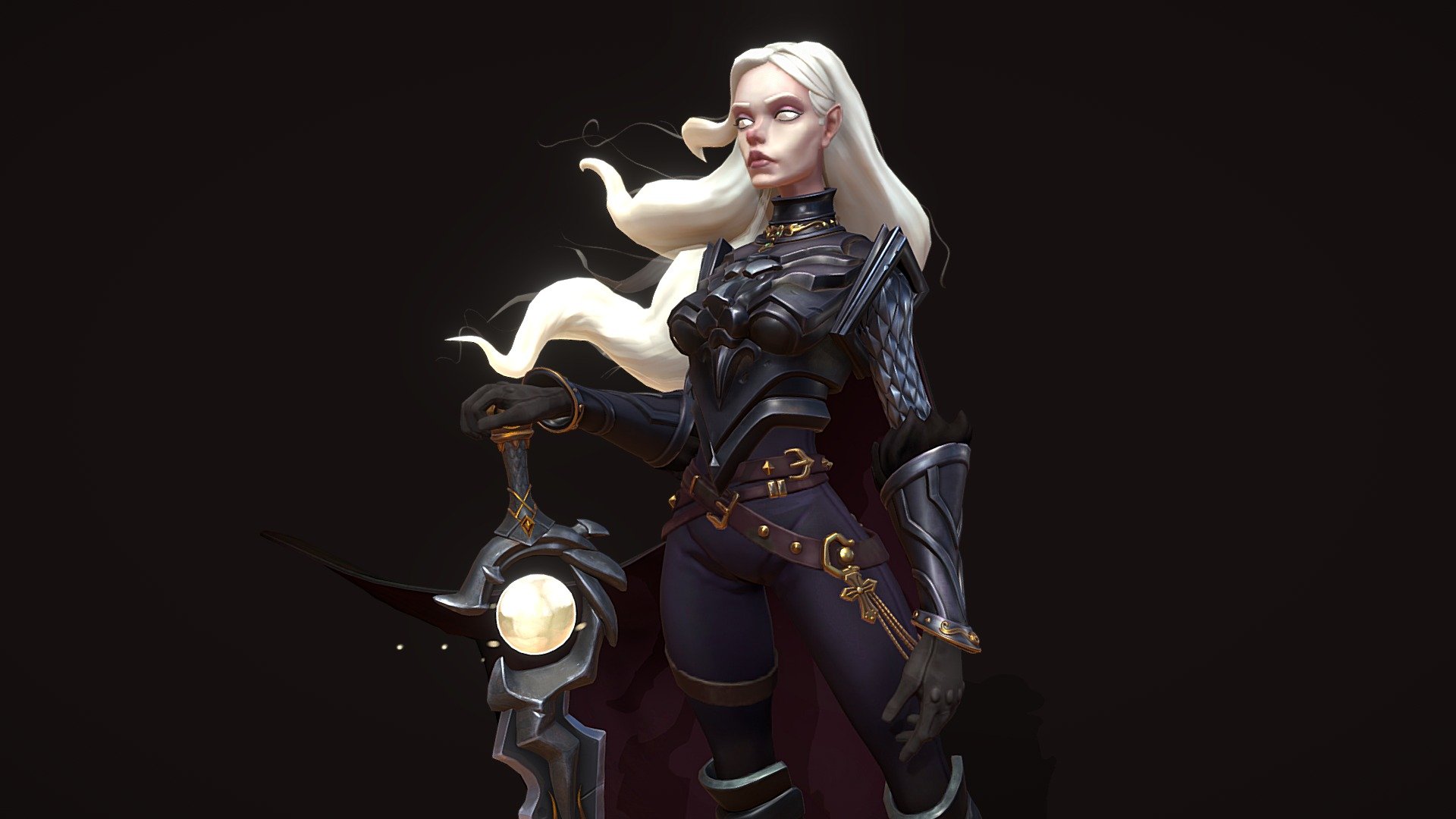 Hi, this is my last work based on a terry wei concept, it was rendered in marmoset textured in substance painter and modeled in zbrush. Hope you like it! ;)
You can check the entire work here https://www.artstation.com/artwork/6aBk6N - Irene Black Light - 3D model by alexanderchiveli 3d model