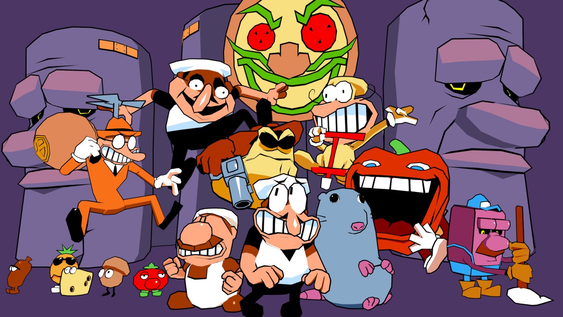 IT'S PIZZA TIME!!
**
After a few months of on-and-off work, the Pizza Tower pack is complete.
Jam packed with expressive faces for most characters, included in this pack is:




Peppino

Gustavo

Brick

Mr. Stick

Toppins

Pizzaface

Pepperman

The Vigilante

The Noise

Fake Peppino

John

Gerome

Pizzahead

Animations included:




Peppino's Mach Run

Pepperman's Charge

Fake Peppino's Mach Run

And some fun extra character details, such as true John and a HD Fake Peppino. You know the one.

Feel free to use in games, animations and whatnot, do NOT sell or advertise as your own, credit me when using.
Enjoy!

Fixed:
- Model textures not loading
- Shotgun blendshapes
- Made shotgun shoot much bigger
- Added pistol bullet models

DOWNLOAD: https://drive.google.com/file/d/1lepwV5q95bvRvm9b_vnspKXJbpbapgpR/view?usp=sharing - Pizza Tower (Low Poly) - 3D model by VibaPop 3d model