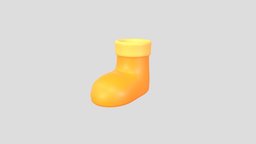 Prop243 Cartoon Boot toon, leather, toy, prop, fashion, leg, foot, boot, shoes, print, yellow, footwear, character, cartoon, 3d, clothing, simple, noai