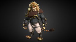 Kreeze Flaremane b3d, guildwars2, vrchat, charr, substancepainter