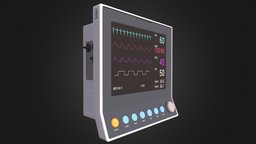 ECG Monitor vray, obj, detailed, hospital, fbx, medicine, healing, health, mentalray, ecgmonitor, electrocardiography, 3dsmax, medical, 3dmodel, interior, screen