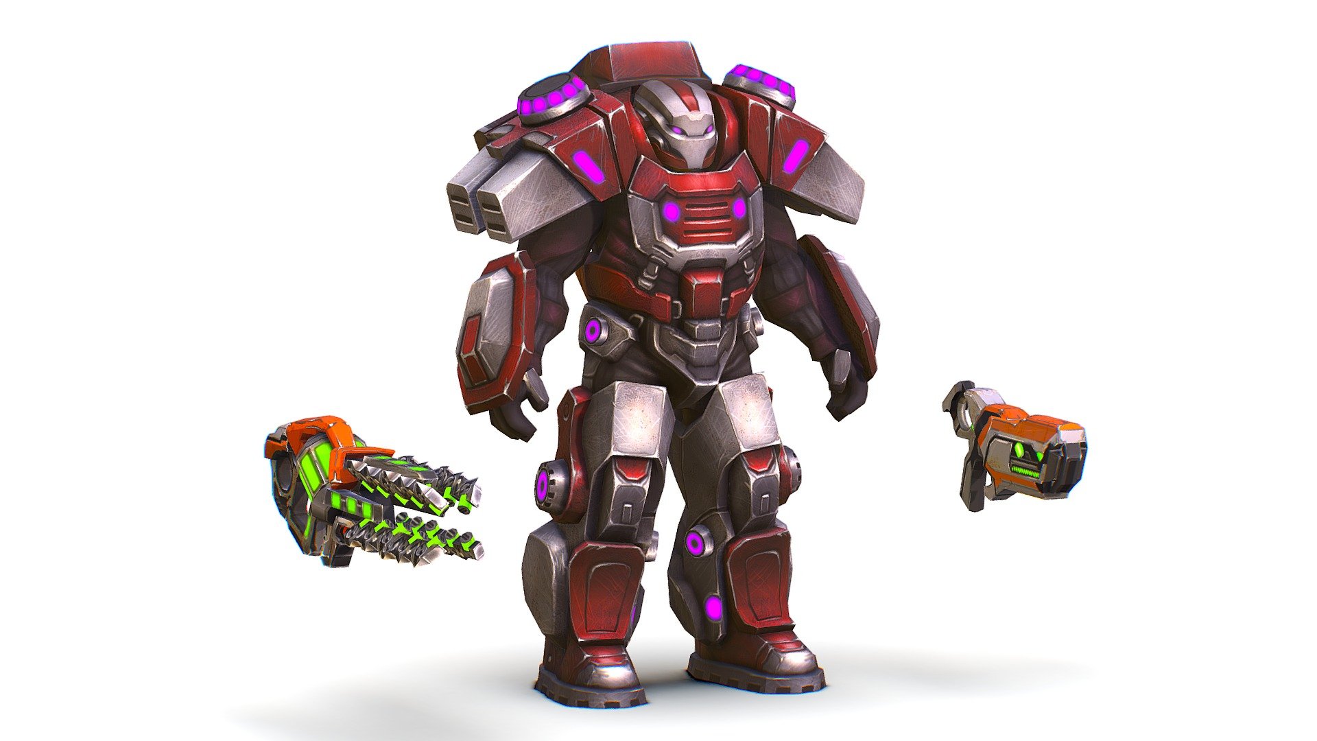 Low Poly Cartoon Sci-Fi Cyborg Drone Heavy Machine Gunner Soldier - 3dsMax file included - Cartoon Sci-Fi Cyborg Drone Heavy Machine Gunner - Buy Royalty Free 3D model by Oleg Shuldiakov (@olegshuldiakov) 3d model