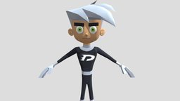 Danny Phantom PMX --> FBX danny, fenton, dannyphantom, ghost, halfghost