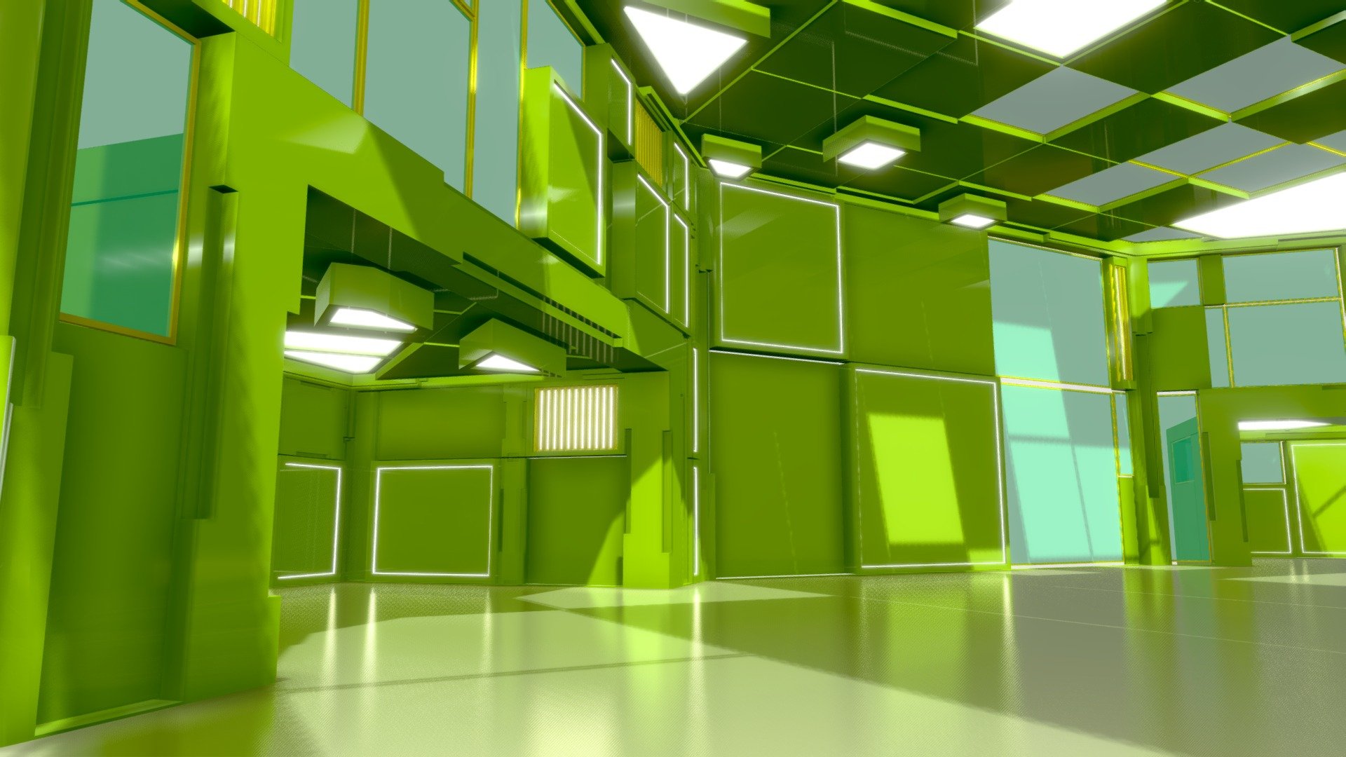 Futuristic Interior space 3d model