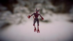 Iisa horns, flying, demon, gaming, devil, teeth, hell, horn, npc, original, tail, anim, breed, longhair, breath, soar, animation3d, iisa, character, game, 3d, art, fly, animation, monster, animated