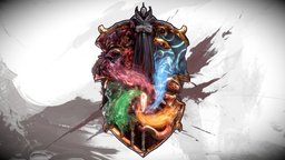 Requiem of Magic fanart, guild, metal, wars, contest, outline, effects, substance-designer, madewithwacom, substance, weapon, architecture, game, blender, gameart, low, poly, zbrush, stylized, concept, war, shield, magic, gameready