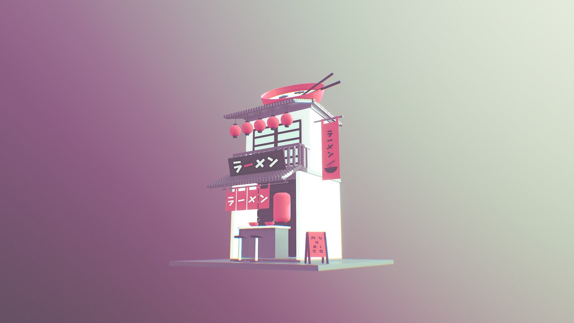My firts 3d model exercise in Cinema 4D, based on School of Motion course 3d model