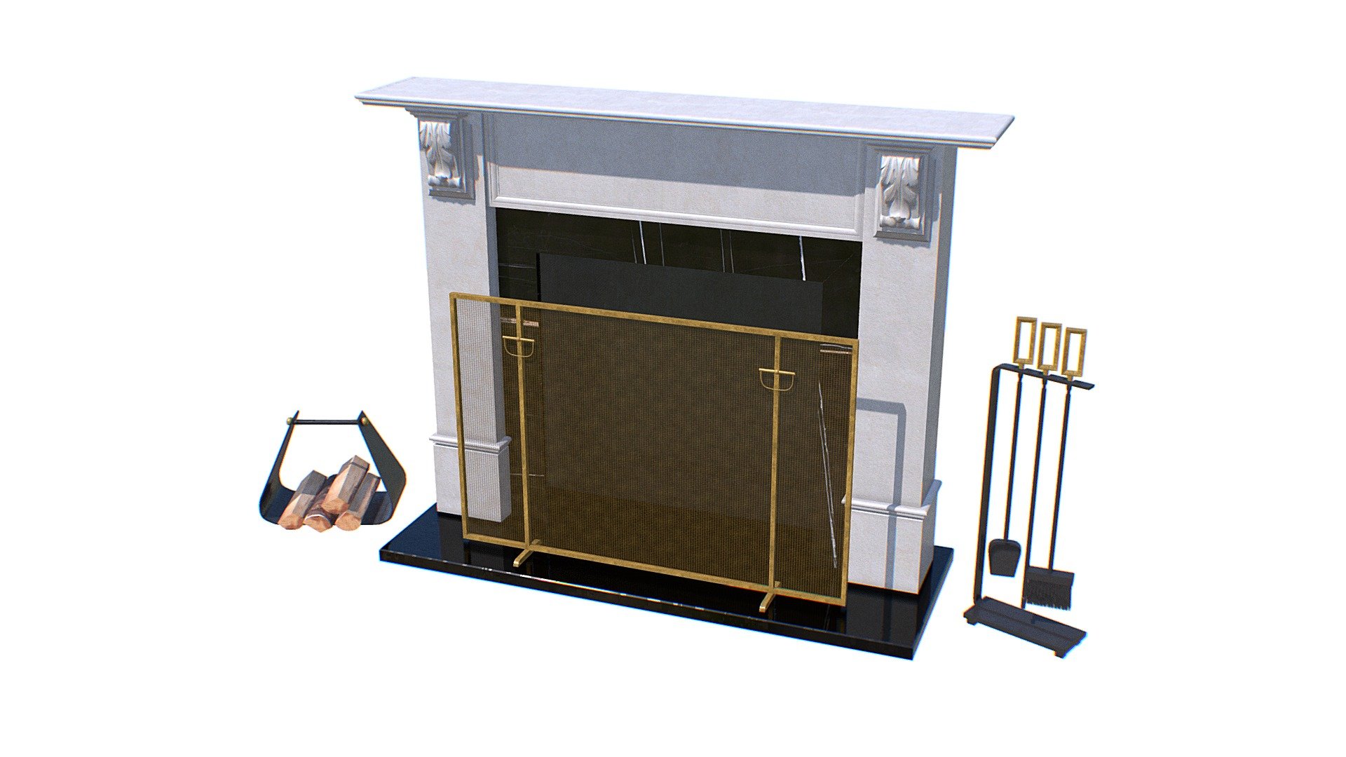 Limestone victorian style fireplace mantel 3d Model




Timeless design carved from limestone 

Simple geometric lines and classical proportions 

Aged Brass Fireplace Screen

Firewoods

Fireplace Tool Set

Fireplace Basket

PBR 

Lowpoly
 - Limestone Fireplace Mantel Set - Buy Royalty Free 3D model by Omni Studio 3D (@omny3d) 3d model